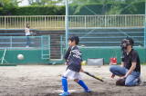 初めてバットを振りましたが，一塁セーフ！